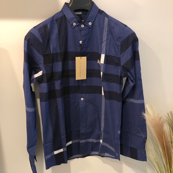 ๐ค๐คburberry long shirt navy blue ๐๐ - Main Image